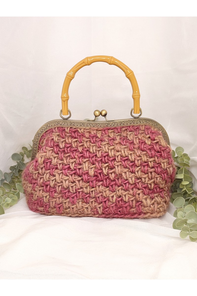 Τσάντα Vintage χρώμα Dusty Pink - Μπεζ